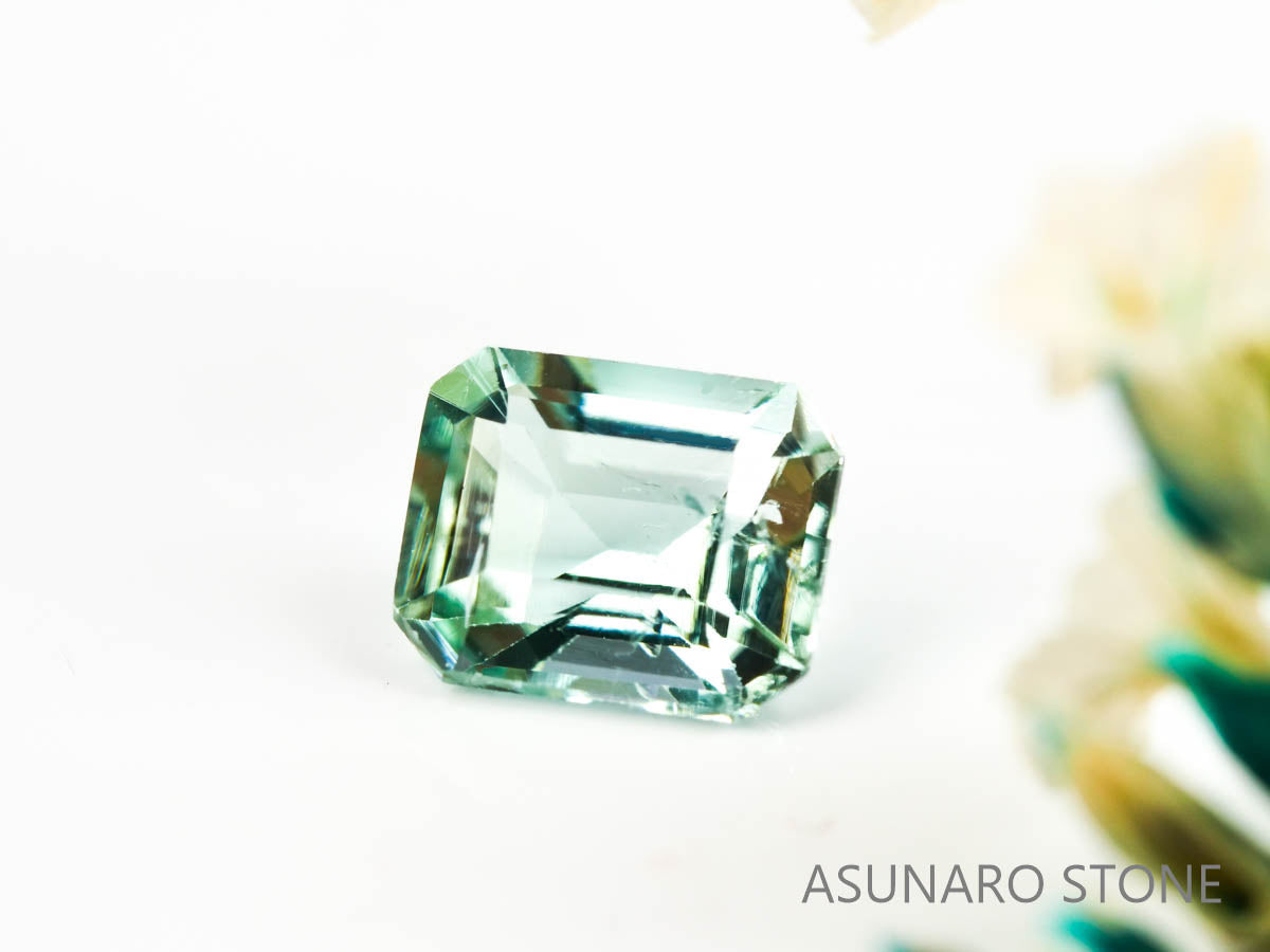 シーフォームトルマリン エメラルドカット アフガニスタン産 0.55ct 【220210-627】