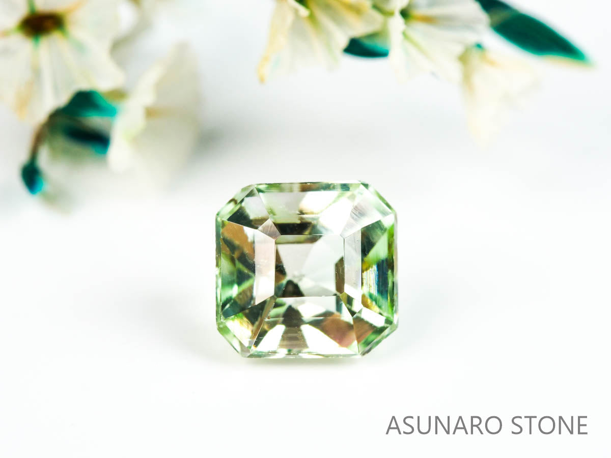 シーフォームトルマリン アッシャーカット アフガニスタン産 0.81ct    【220210-628】