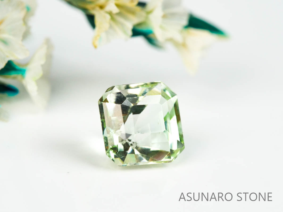 シーフォームトルマリン アッシャーカット アフガニスタン産 0.81ct    【220210-628】