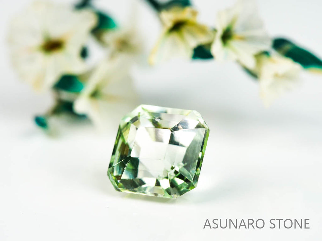 シーフォームトルマリン アッシャーカット アフガニスタン産 0.81ct    【220210-628】