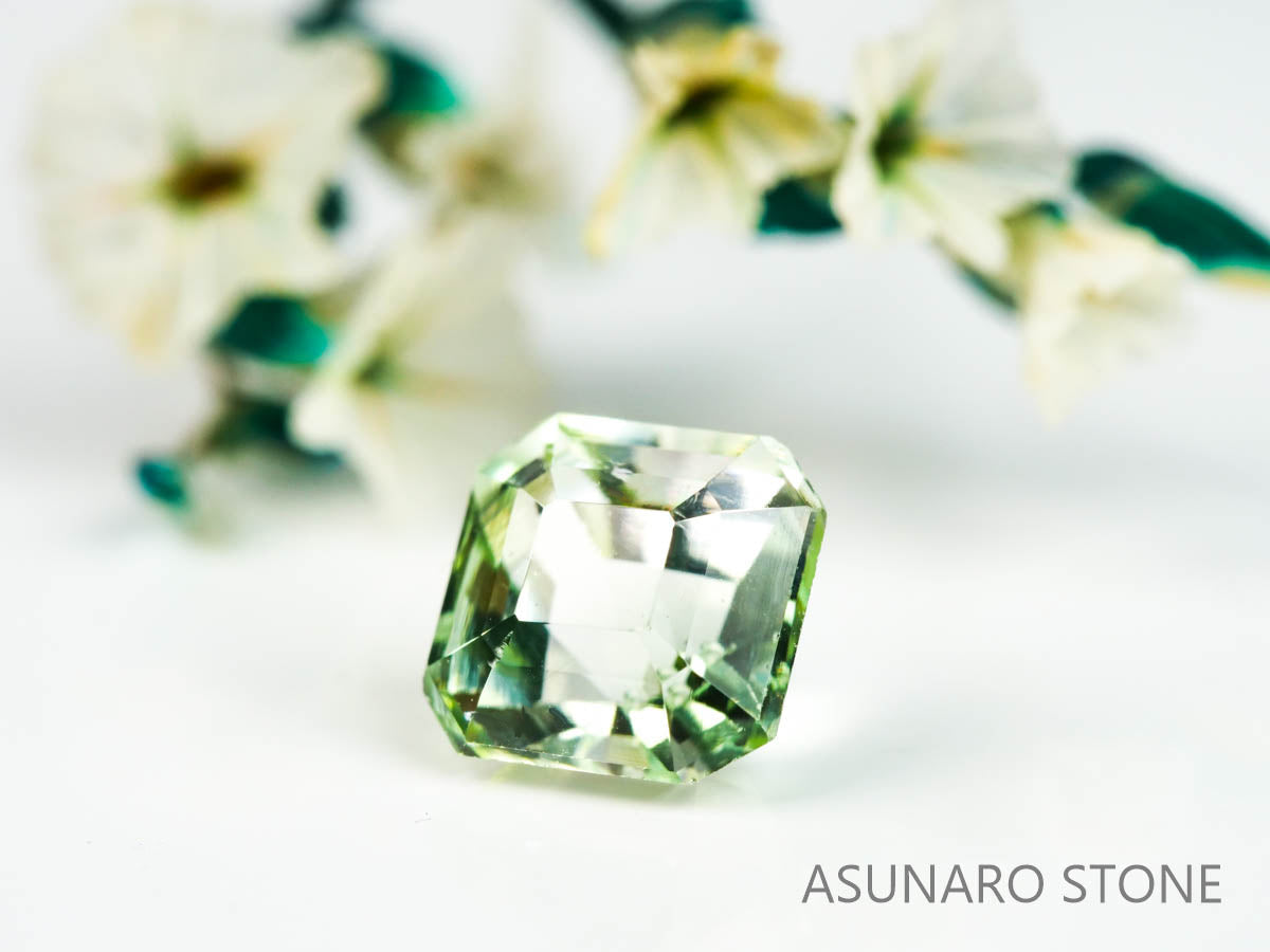 シーフォームトルマリン アッシャーカット アフガニスタン産 0.81ct    【220210-628】