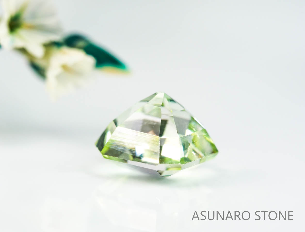 シーフォームトルマリン アッシャーカット アフガニスタン産 0.81ct    【220210-628】