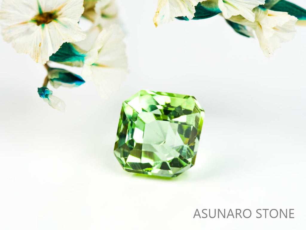 ミントトルマリン アッシャーカット アフガニスタン産 0.85ct   【220210-631】