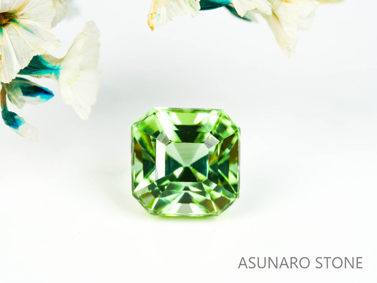 ミントトルマリン アッシャーカット アフガニスタン産 0.85ct   【220210-631】