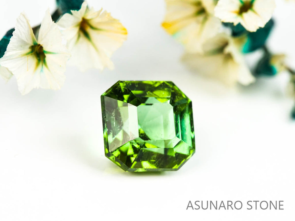 ミントグリーントルマリン アッシャーカット アフガニスタン産 0.99ct   【220210-632】