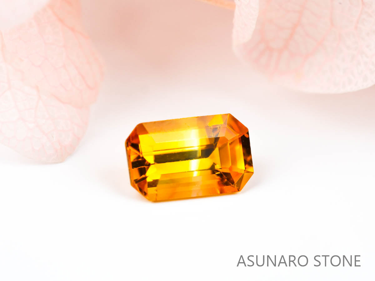 バイカラーサファイア 　エメラルドカット　 スリランカ産　0.31ct【220202-636】