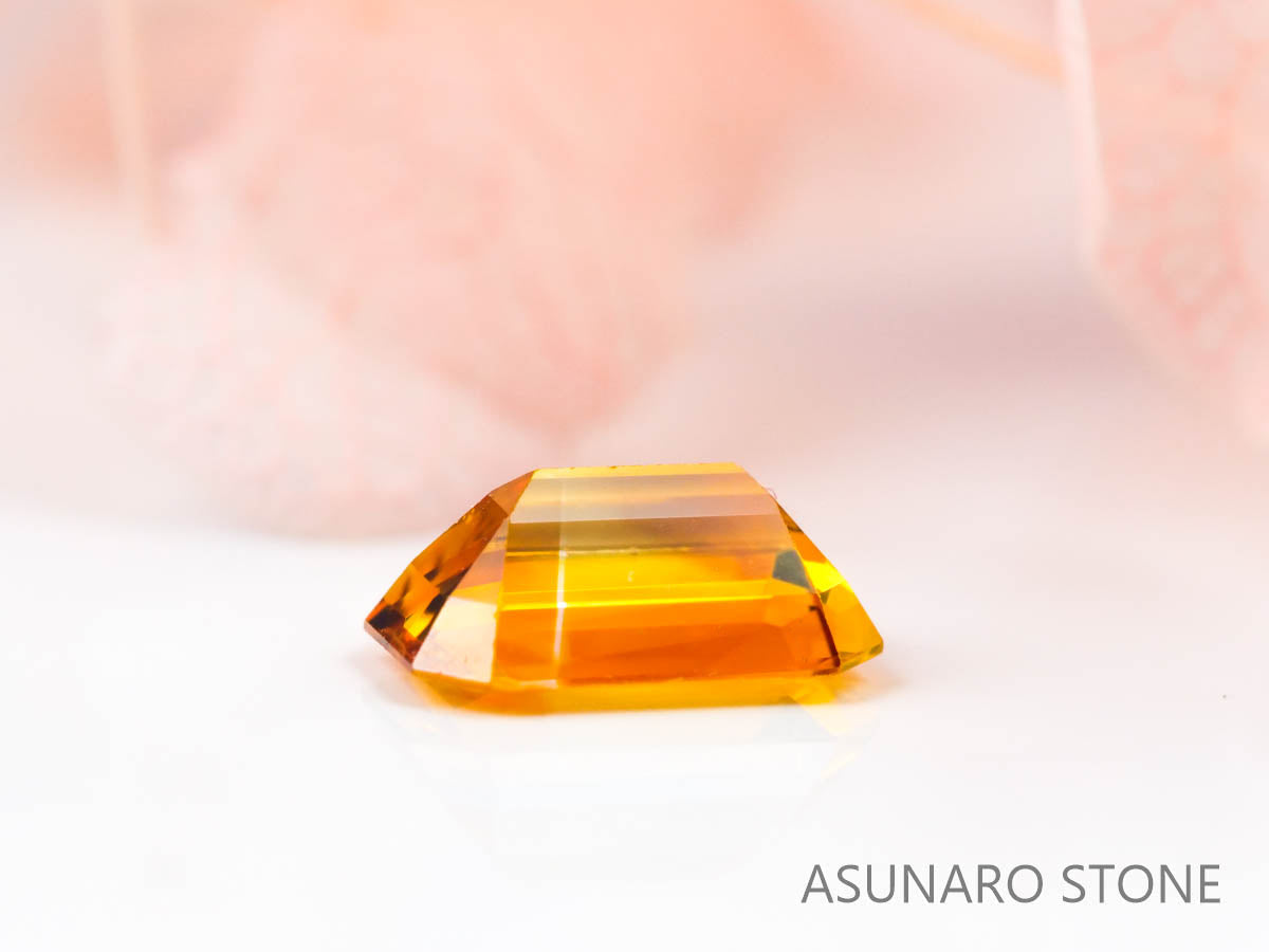 バイカラーサファイア 　エメラルドカット　 スリランカ産　0.31ct【220202-636】