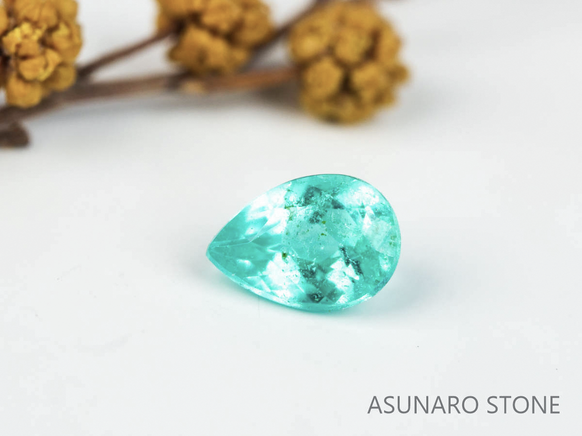 パライバトルマリン　ペアシェイプカット ブラジル産 0.09ct   【220218-483】