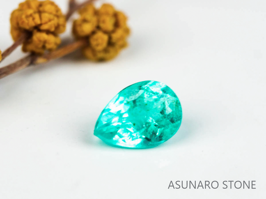 パライバトルマリン　ペアシェイプカット ブラジル産 0.09ct   【220218-483】