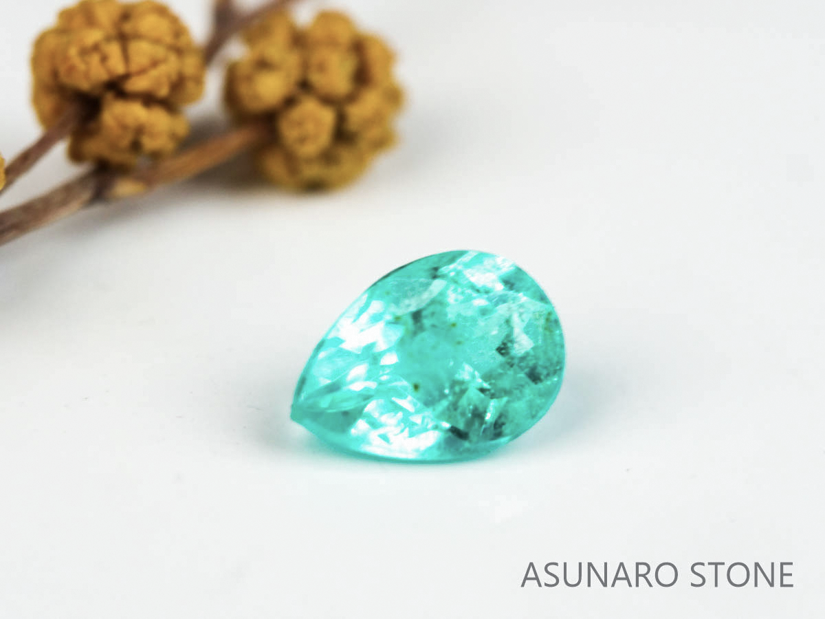 パライバトルマリン　ペアシェイプカット ブラジル産 0.09ct   【220218-483】