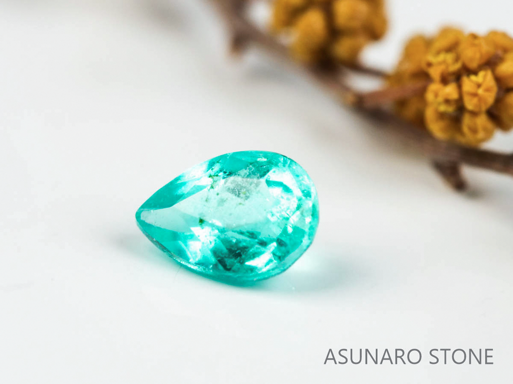 パライバトルマリン　ペアシェイプカット ブラジル産 0.09ct   【220218-483】