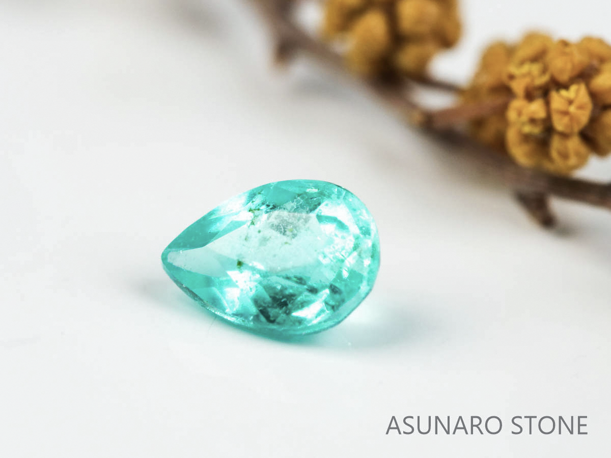 パライバトルマリン　ペアシェイプカット ブラジル産 0.09ct   【220218-483】