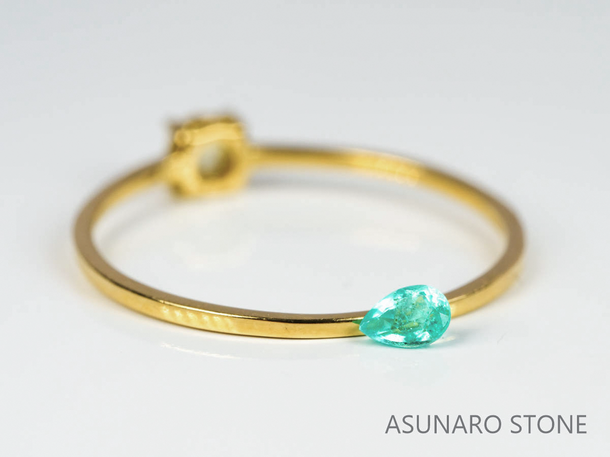 パライバトルマリン　ペアシェイプカット ブラジル産 0.09ct   【220218-483】