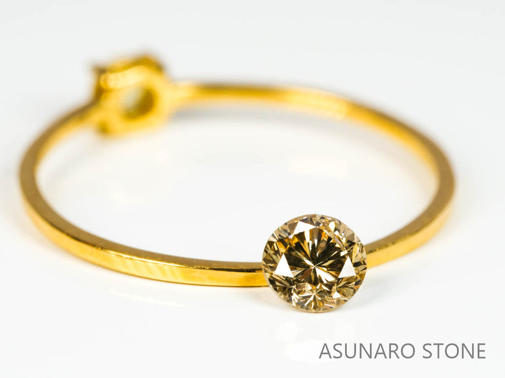 シャンパンカラーダイヤモンド ラウンドカット 　0.29ct　【220317-439】