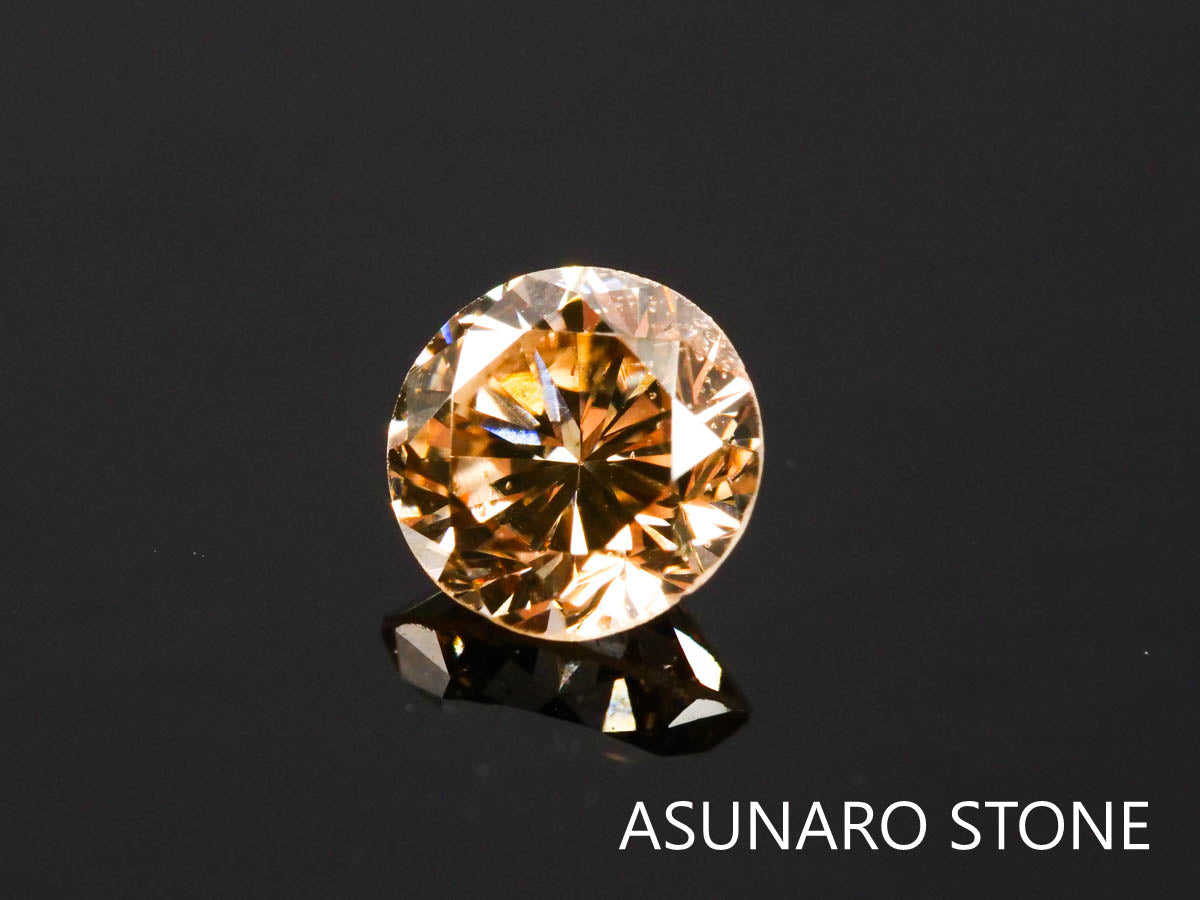 最安値 新品 PT天然ダイヤモンド トータル0.54ct シャンパンカラー シャンパンカラーダイヤモンド ラウンドカット 0.27ct 【220317-441