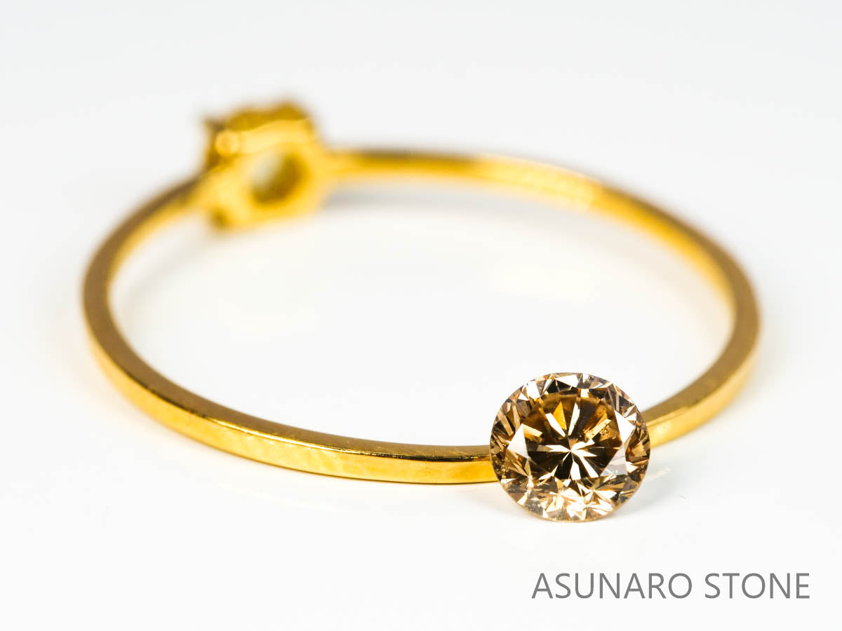シャンパンカラーダイヤモンド ラウンドカット 0.27ct 【220317-441 シャンパンカラーダイヤモンド ラウンドカット 0.27ct 【220317-441