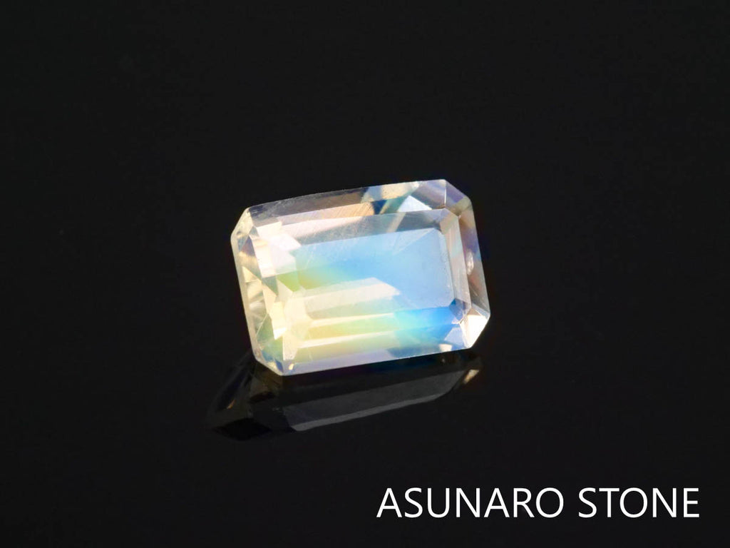 アンデシンラブラドライト  エメラルドカット　インド産　　0.51ct【220404-615】