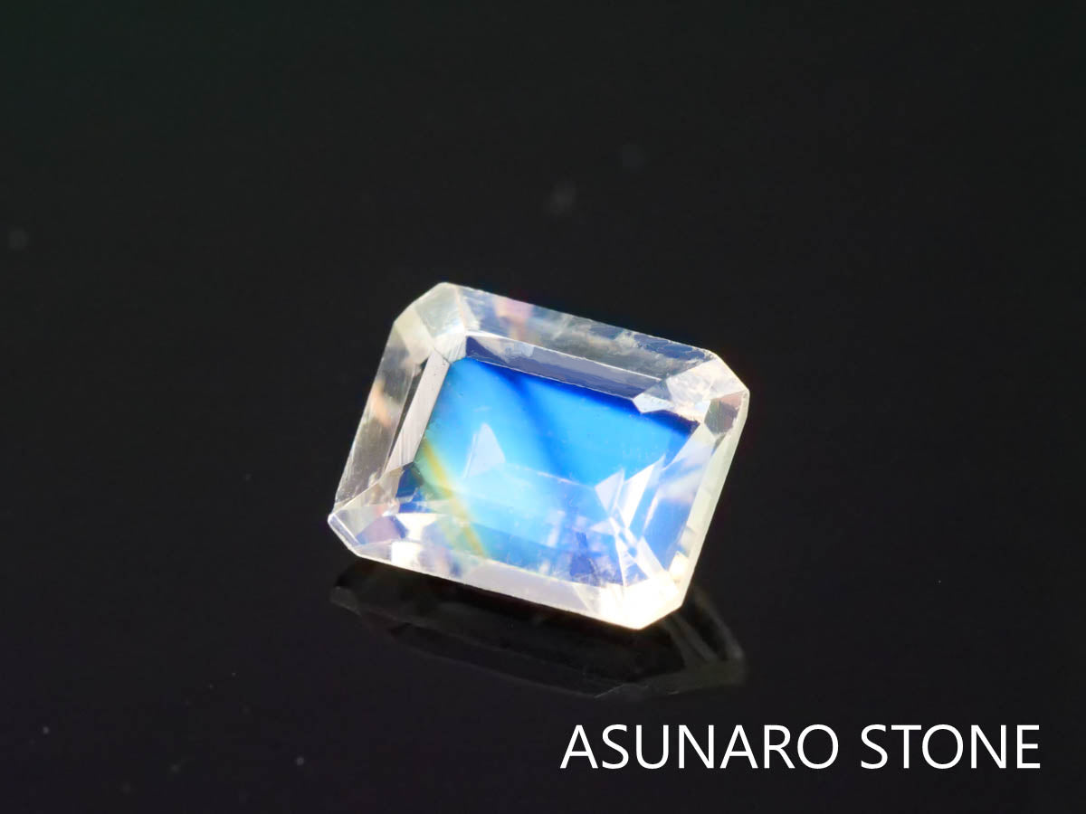 アンデシンラブラドライト  エメラルドカット　インド産　　0.35ct【220404-622】