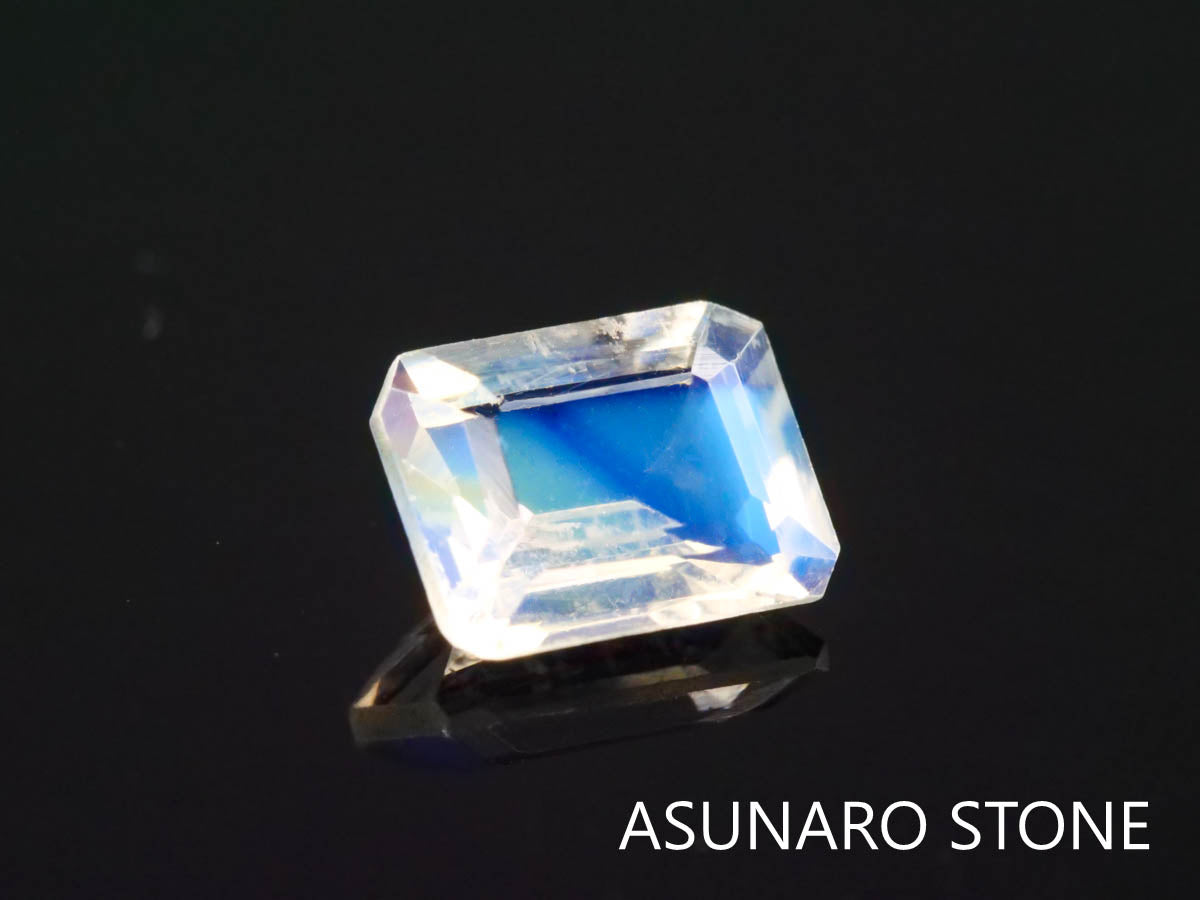 アンデシンラブラドライト  エメラルドカット　インド産　　0.35ct【220404-622】