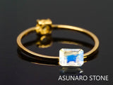 アンデシンラブラドライト  エメラルドカット　インド産　　0.39ct【220404-623】