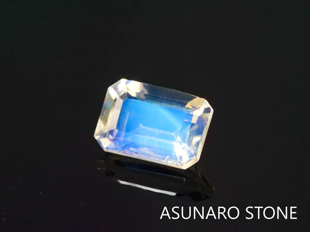 アンデシンラブラドライト  エメラルドカット　インド産　　0.54ct【220404-624】