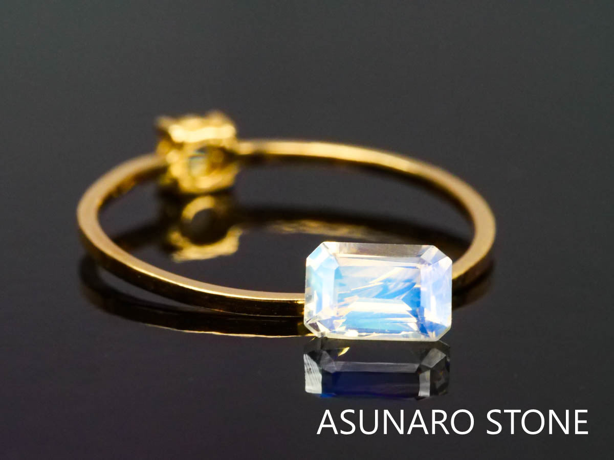 アンデシンラブラドライト  エメラルドカット　インド産　　0.54ct【220404-624】