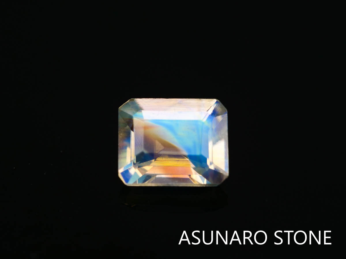 アンデシンラブラドライト  エメラルドカット　インド産　　0.38ct【220404-625】