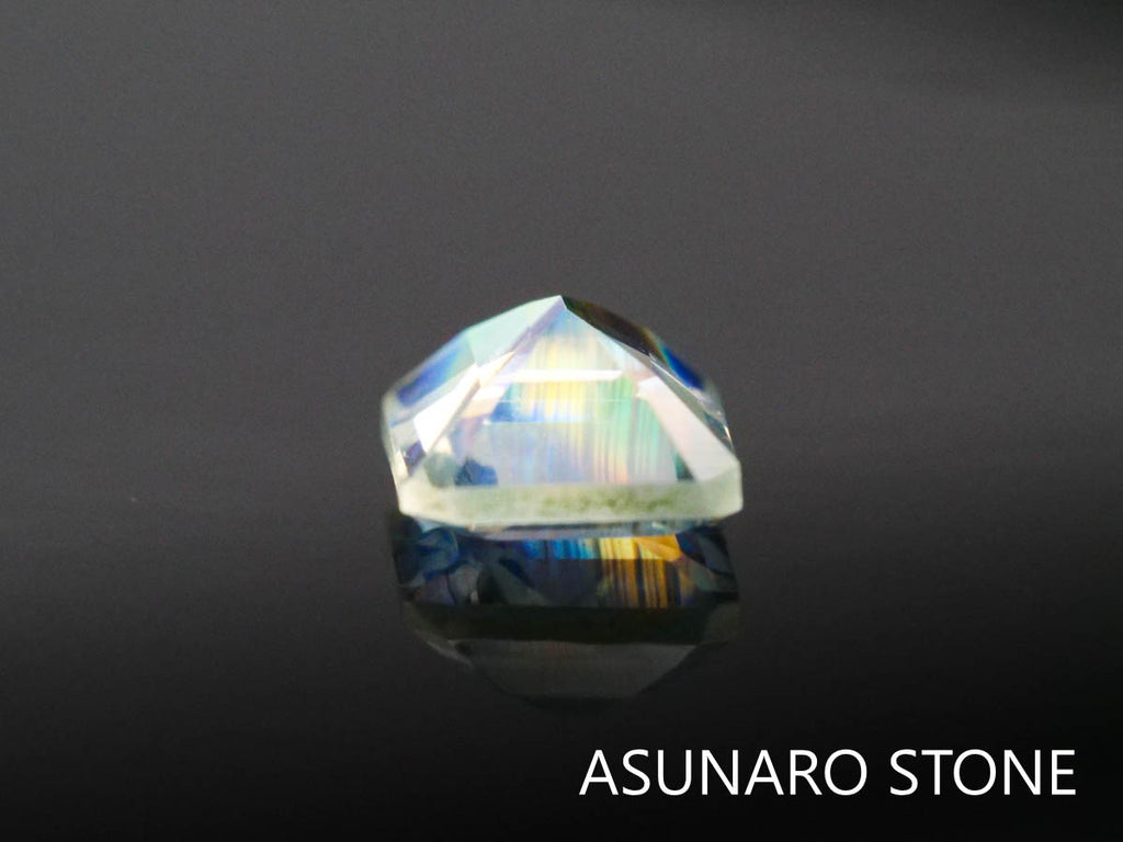 アンデシンラブラドライト  エメラルドカット　インド産　　0.38ct【220404-625】