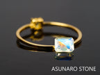 アンデシンラブラドライト  エメラルドカット　インド産　　0.38ct【220404-625】