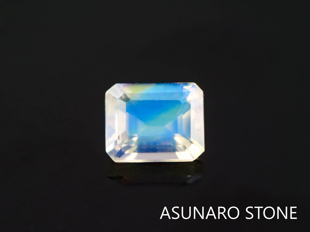 アンデシンラブラドライト  エメラルドカット　インド産　　0.42ct【220404-626】