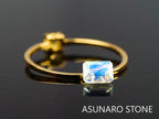 アンデシンラブラドライト  エメラルドカット　インド産　　0.42ct【220404-626】
