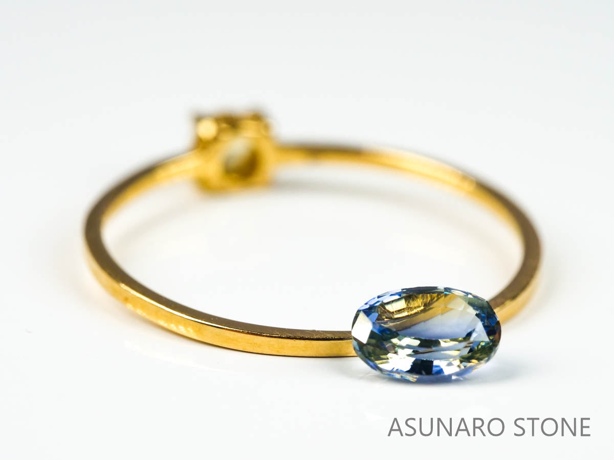 バイカラーサファイア 　オーバルカット　 スリランカ産　0.51ct【220516-654】