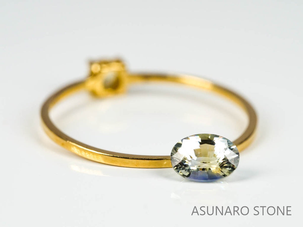 バイカラーサファイア 　オーバルカット　 スリランカ産　0.50ct【220516-656】