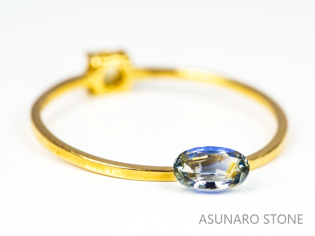 バイカラーサファイア 　オーバルカット　 スリランカ産　0.37ct【220516-658】