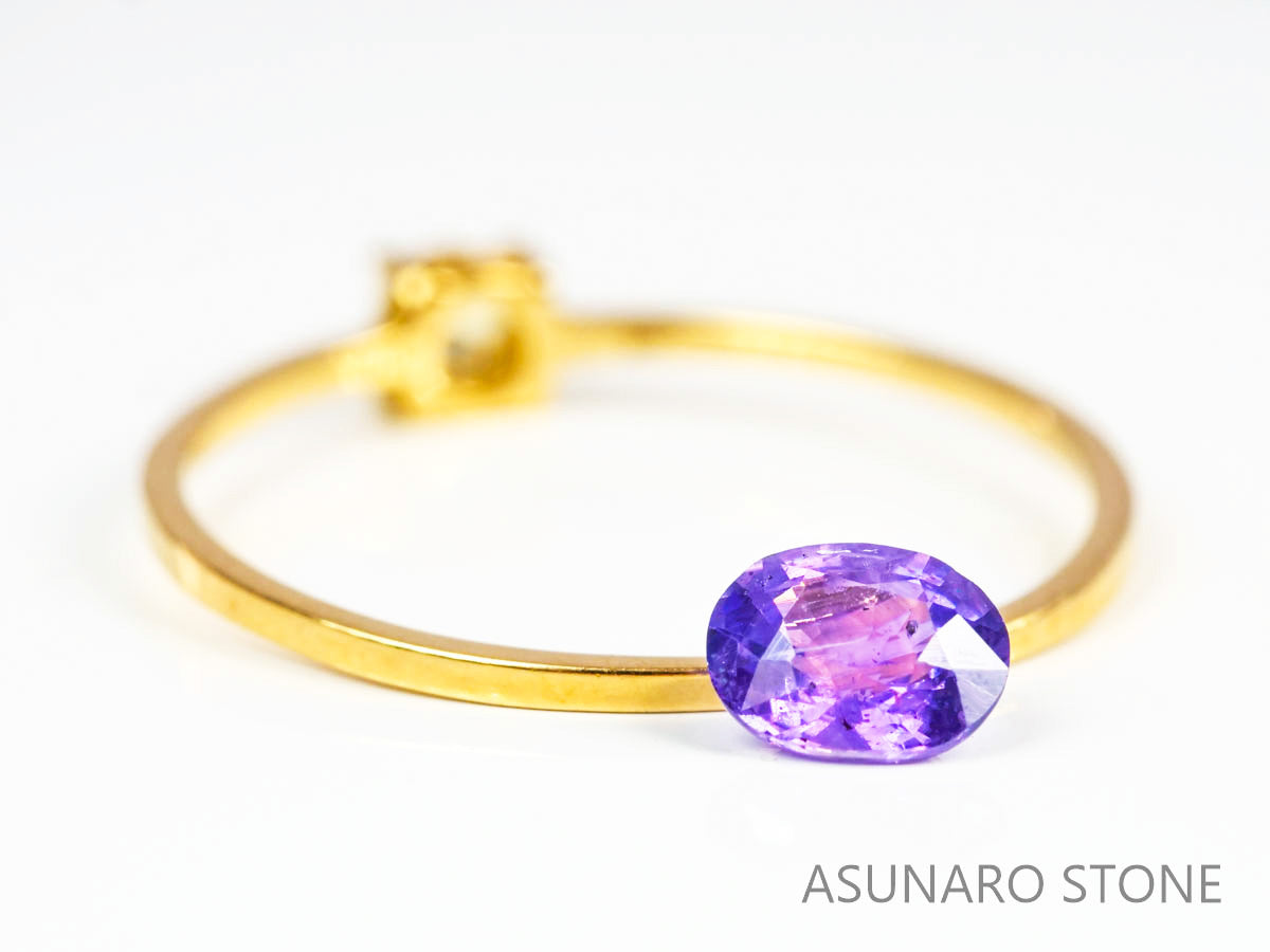 バイカラーサファイア オーバルカット　 スリランカ産　0.48ct【220523-693】