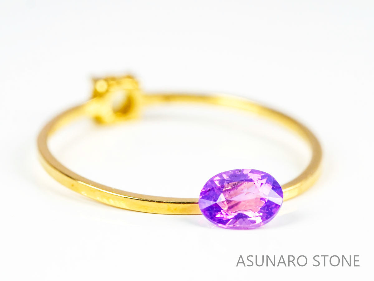 バイカラーサファイア オーバルカット　 スリランカ産　0.44ct【220523-695】