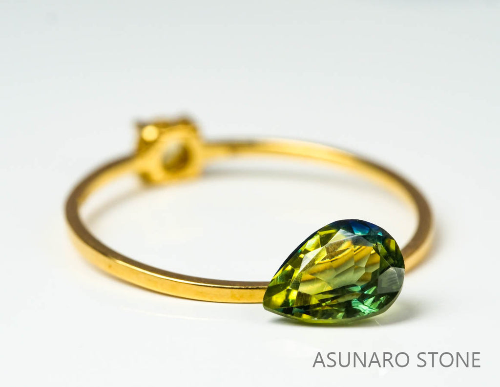 パーティーカラードサファイア  ペアシェイプ　 スリランカ産　0.86ct【220523-703】