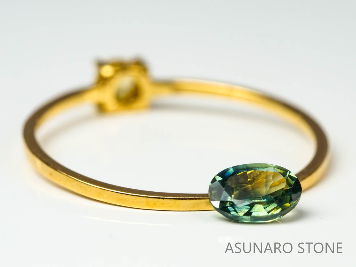 バイカラーサファイア 　オーバルカット　 スリランカ産　0.38ct【220523-705】