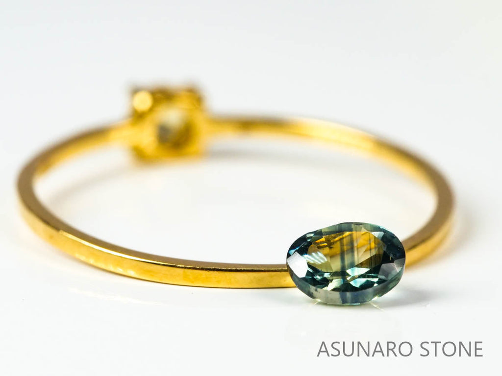 バイカラーサファイア 　オーバルカット　 スリランカ産　0.36ct【220523-707】