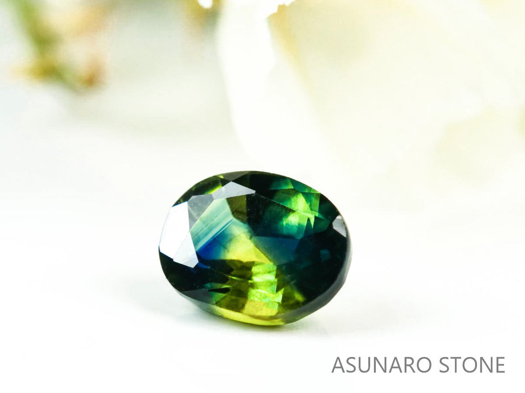 バイカラーサファイア 　オーバルカット　 スリランカ産　0.44ct【220523-708】