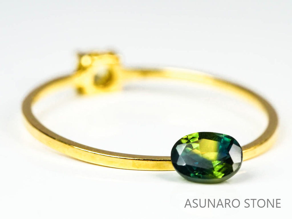 バイカラーサファイア 　オーバルカット　 スリランカ産　0.44ct【220523-708】