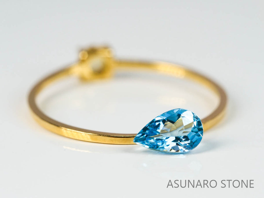 サンタマリアアクアマリン ペアシェイプカット ブラジル産　0.35ct【220608-713】