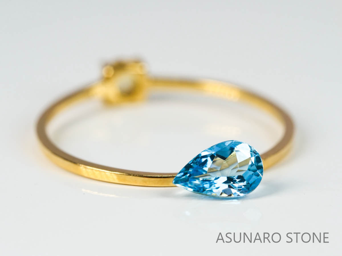 サンタマリアアクアマリン ペアシェイプカット ブラジル産　0.35ct【220608-713】