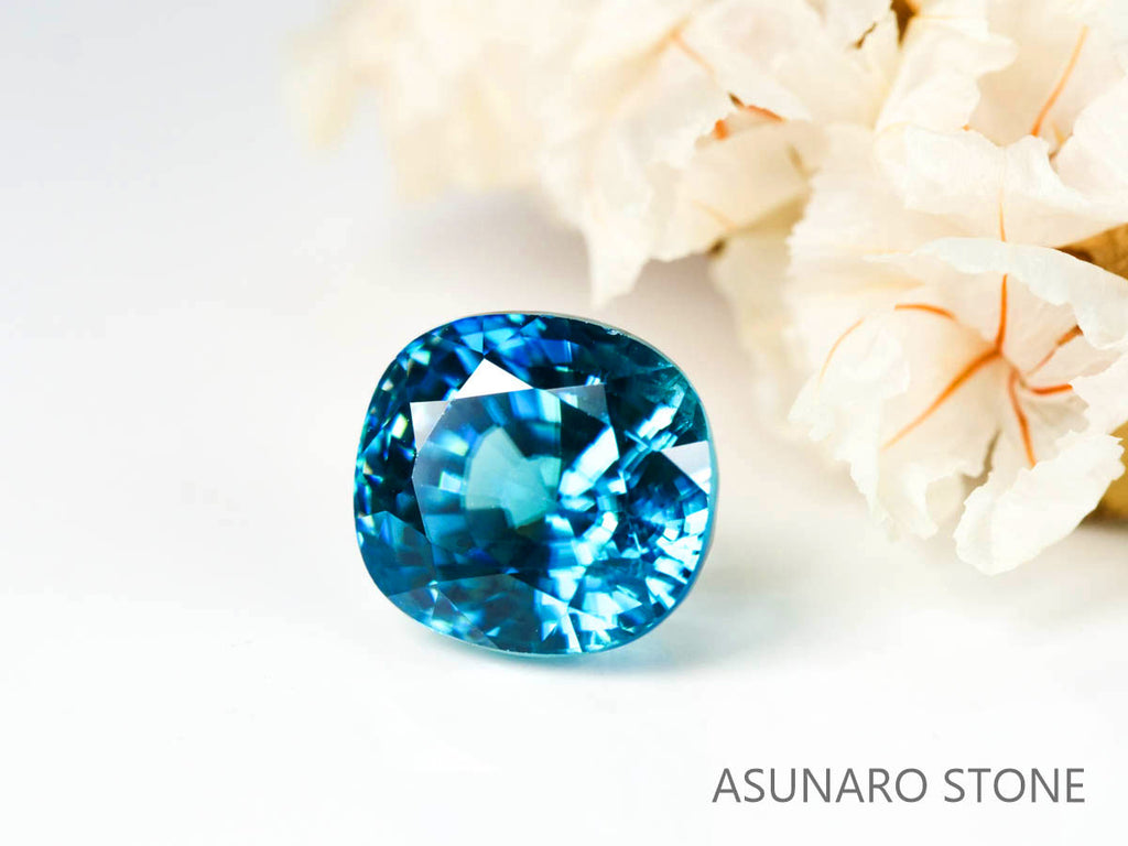 ブルージルコン　ラタナキリブルー　クッションカット　3.80ct　カンボジア産　【220615-717】