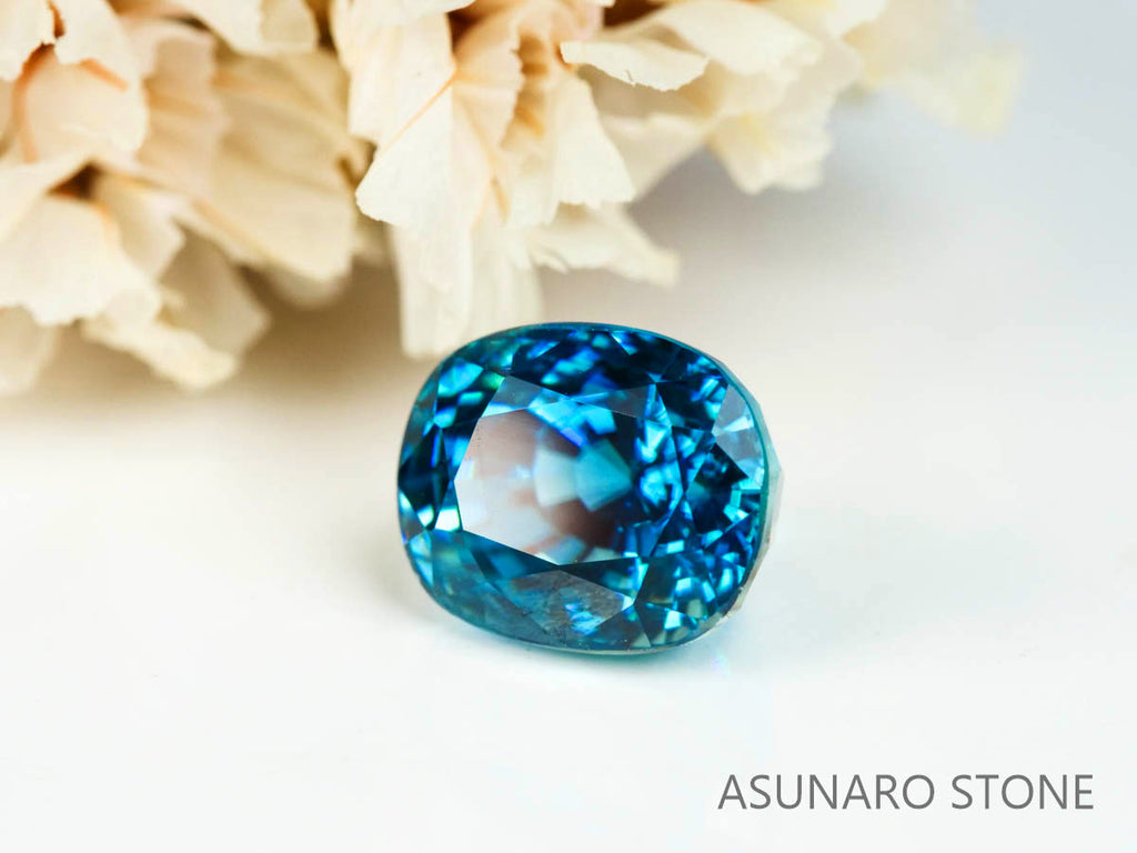 ブルージルコン　ラタナキリブルー　クッションカット　3.59ct　カンボジア産　【220615-719】