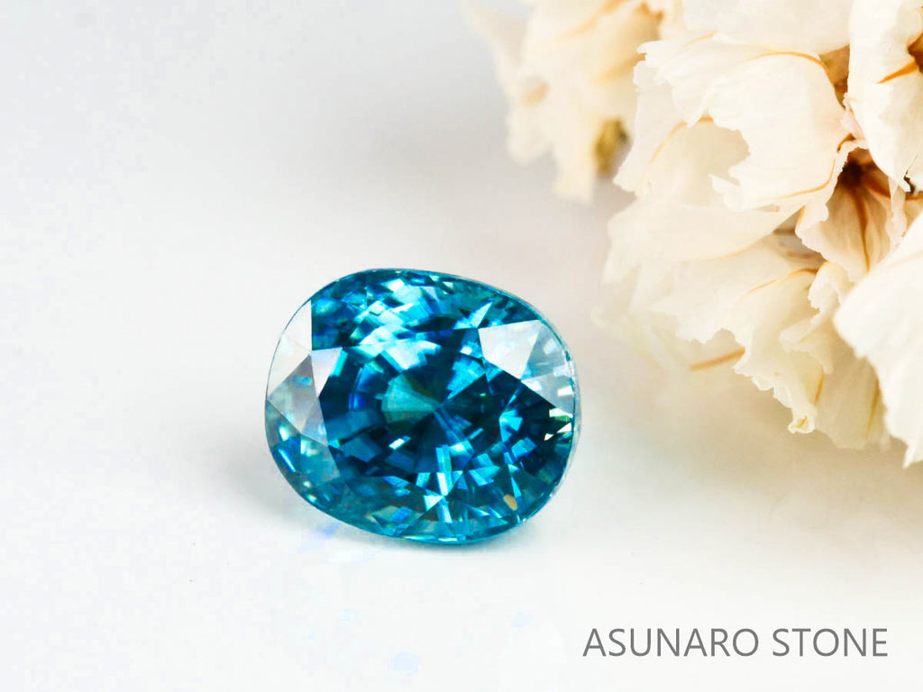 ブルージルコン　ラタナキリブルー　クッションカット　3.12ct　カンボジア産　【220615-720】