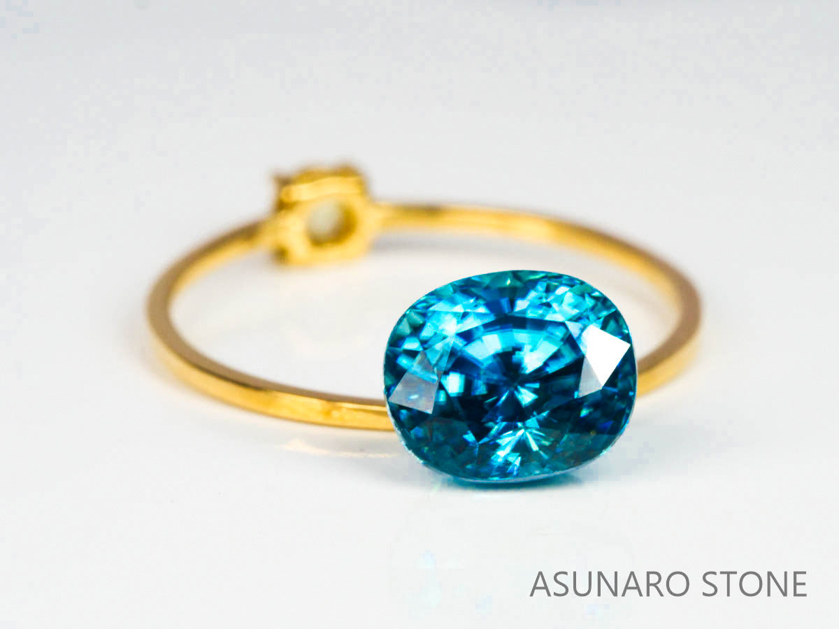 ブルージルコン　ラタナキリブルー　クッションカット　3.12ct　カンボジア産　【220615-720】