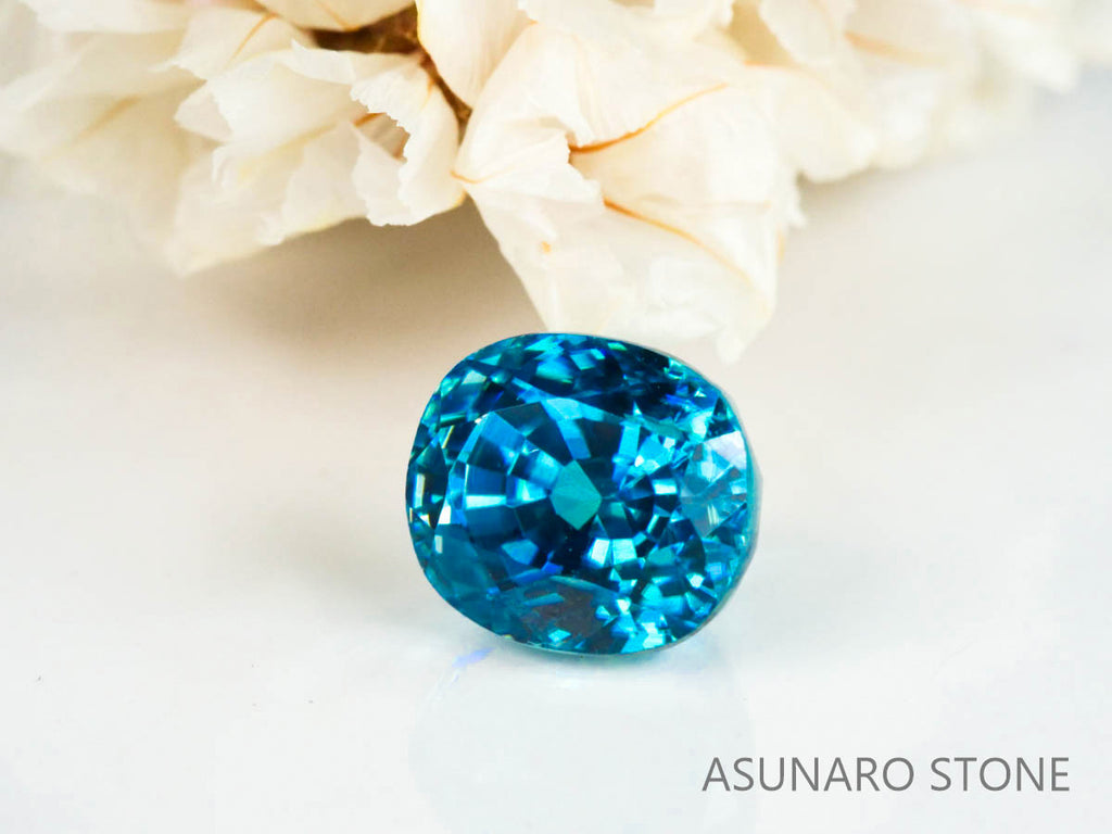 ブルージルコン　ラタナキリブルー　クッションカット　3.05ct　カンボジア産　【220615-721】