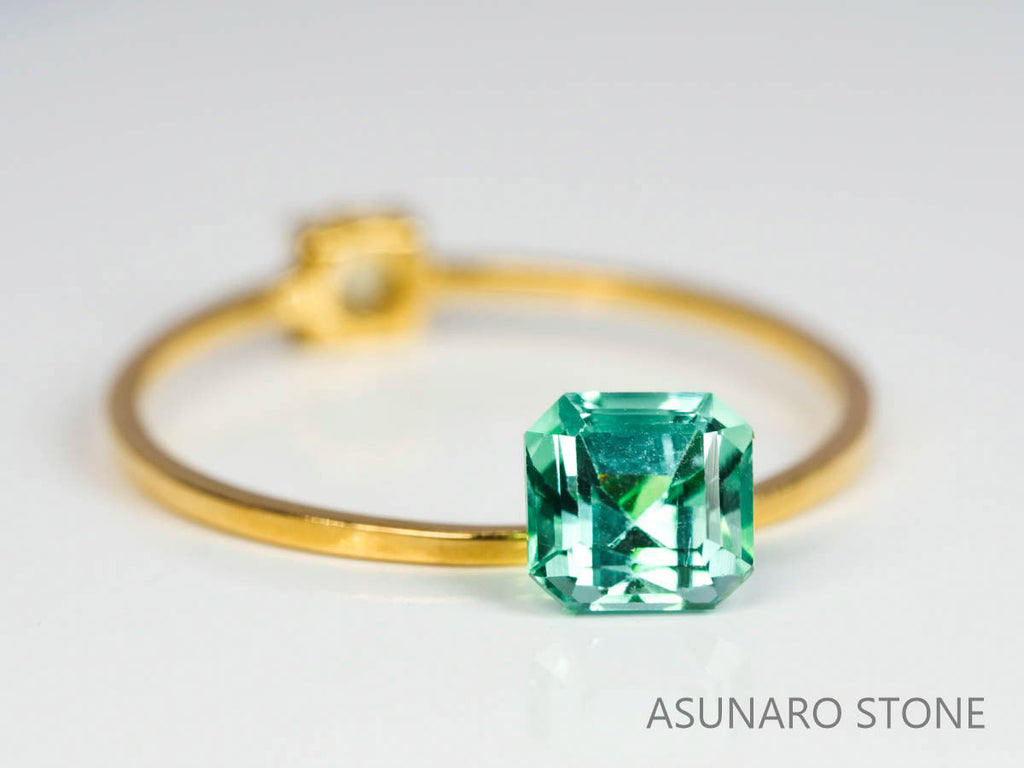 シーフォームトルマリン 　アッシャーカット 　アフガニスタン産  0.74ct　【220617-729】