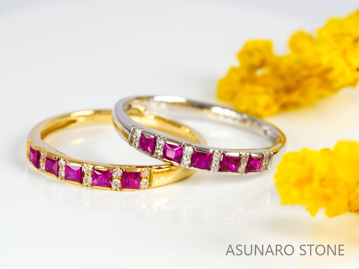 【お仕立て用】空枠番号：3021C　プリンセスカット2.5mm用　リング枠　ハーフエタニティ【オーダージュエリー用】hpv